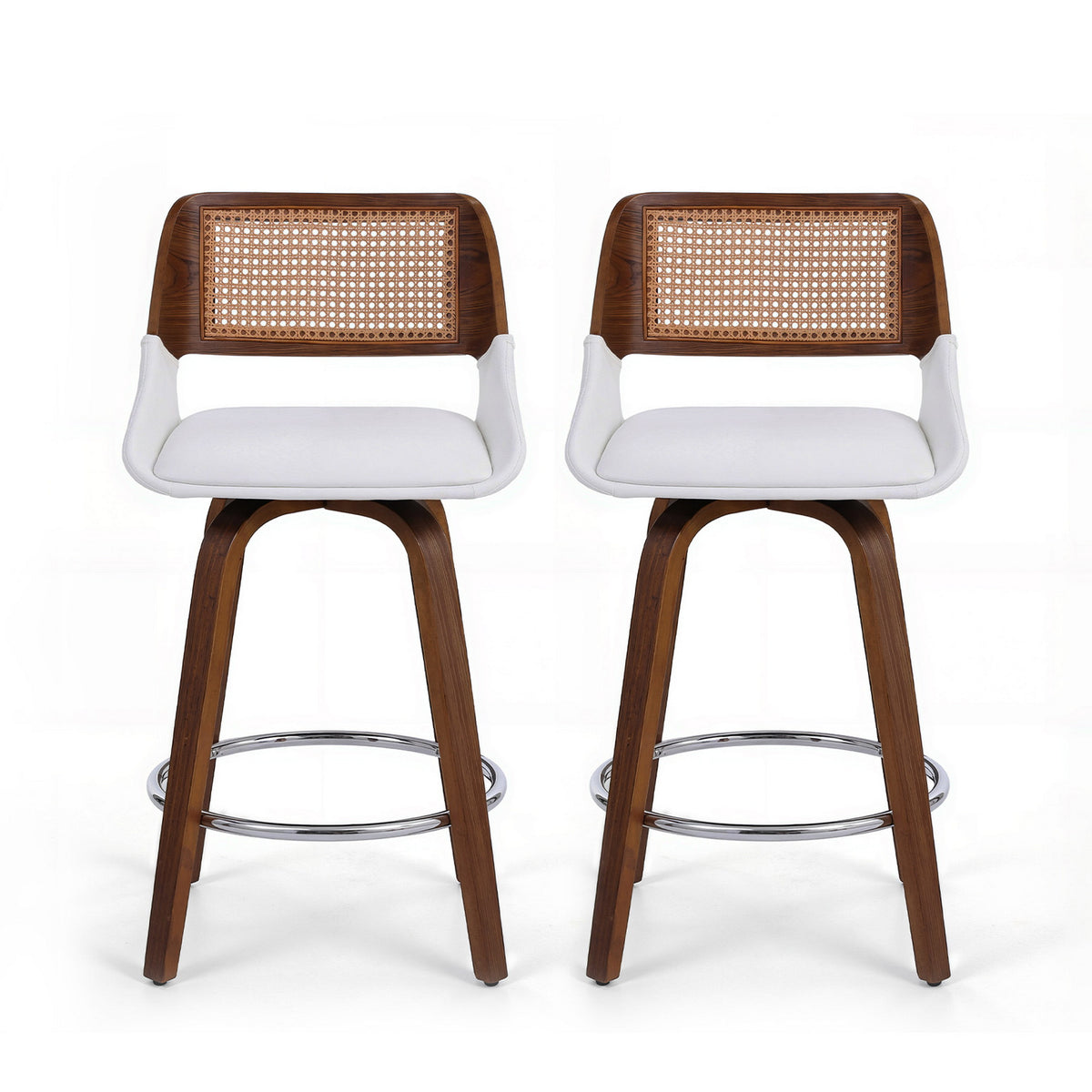 Artiss Wooden Bar Stools Set of 2 Swivel Kitchen Counter Stool Chair 60cm Seat Height