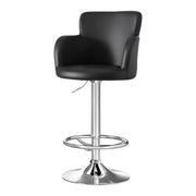 Artiss 1x Leather Bar Stools Swivel Adjustable Gas Lift PU Counter Chairs Black