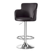 Artiss 1x Leather Bar Stools Swivel Adjustable Gas Lift PU Counter Chairs Brown