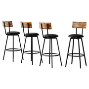 Artiss 4X Industrial Bar Stools Upholstered Counter Chairs Steel Frame Anti-Scratch