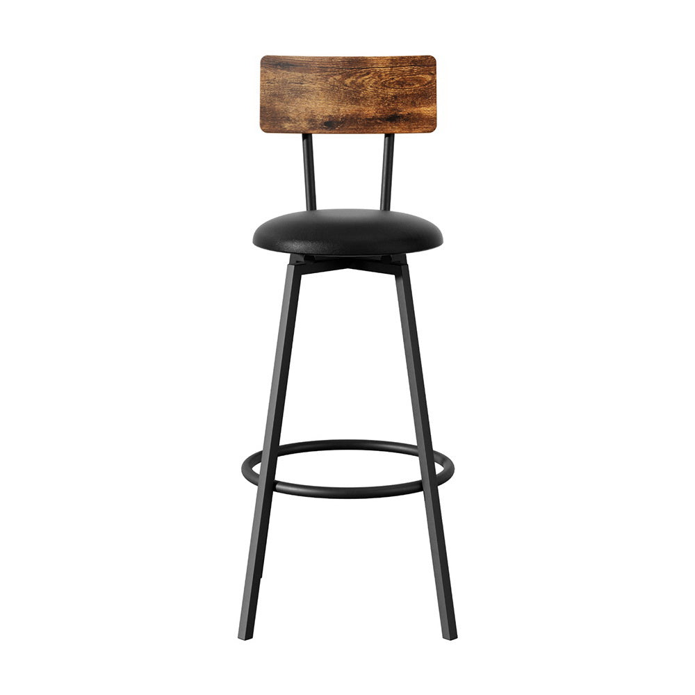 Artiss 4X Industrial Bar Stools Upholstered Counter Chairs Steel Frame Anti-Scratch