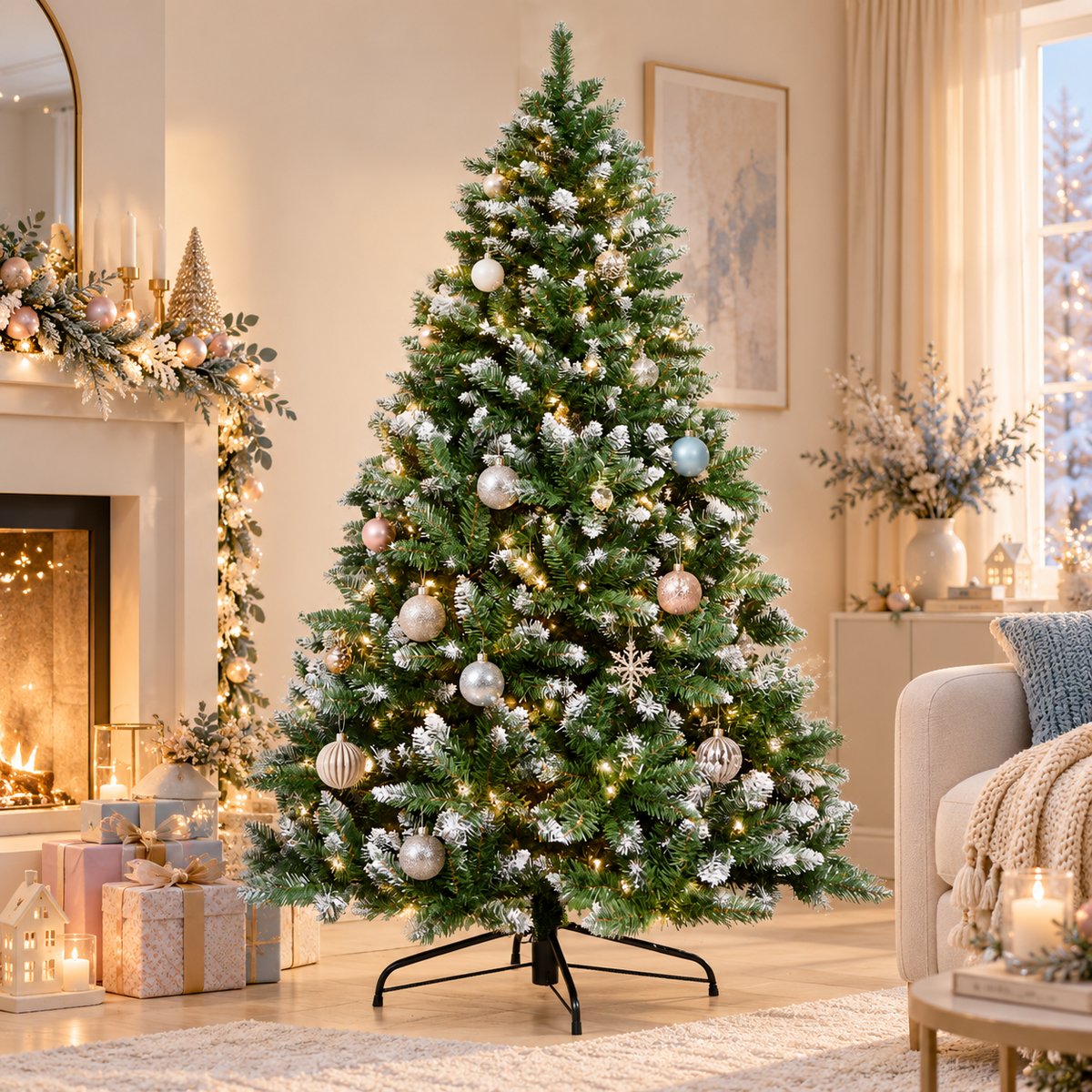 Jingle Jollys Christmas Tree 2.1m Snowy Xmas Tree Decoration 905 Tips