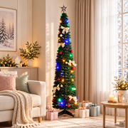 Jingle Jollys Pop Up Christmas Tree Pre Decorated Multicolour LED 155cm