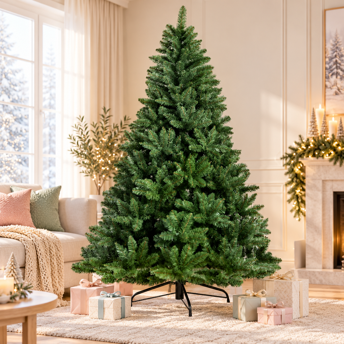 Jingle Jollys Christmas Tree 2.4m Green Xmas Tree Decorations 1225 Tips
