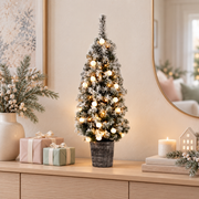 Jingle Jollys Christmas Tree 1.2M Potted Snowy Xmas Tree