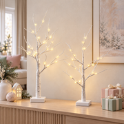Jingle Jollys Lighted Branch Tree Christmas Decorations Warm White Christmas Lights 2 Pack 60cm