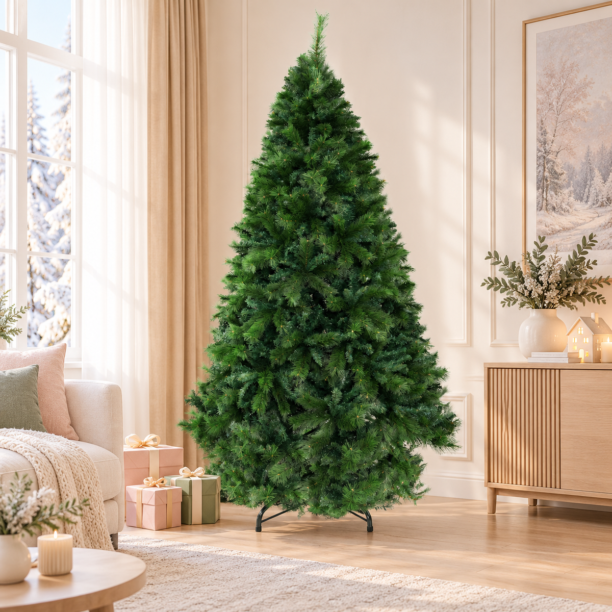 Jingle Jollys Christmas Tree 1.8M Xmas Tree Decorations Pine Needles 1024 Tips