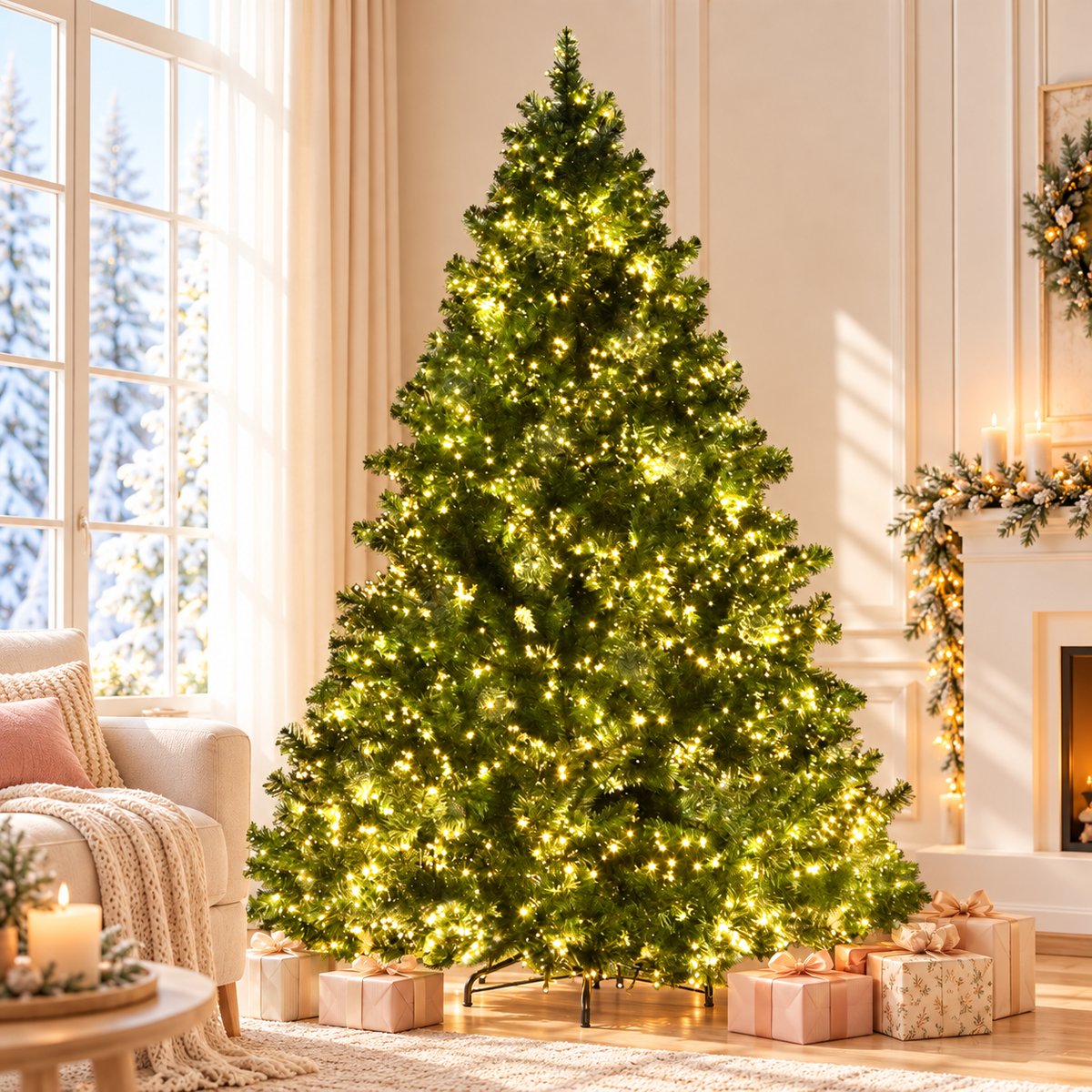 Jingle Jollys Christmas Tree 2.1M Xmas Tree Decorations 3000 LEDs 8 Light Mode