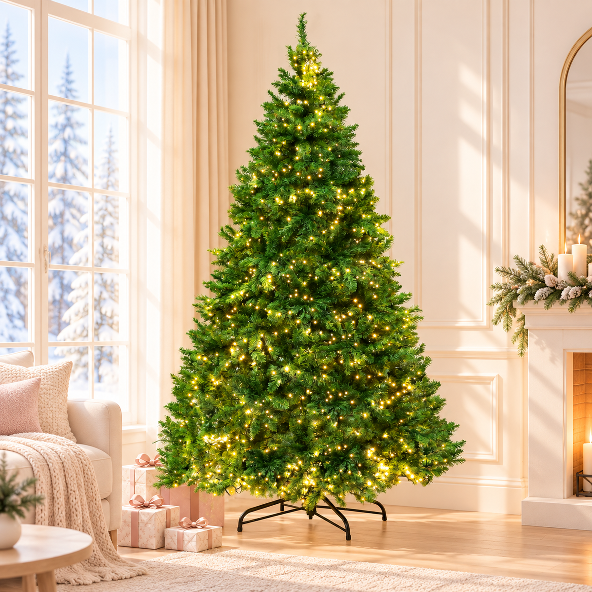 Jingle Jollys Christmas Tree 2.4m Xmas Tree Decorations 1488 LEDs