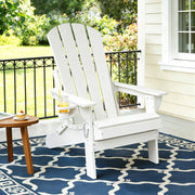 Gardeon Outdoor Chairs Folding Adirondack Beach Chair HDPE Sun Lounge Patio Furniture Garden White