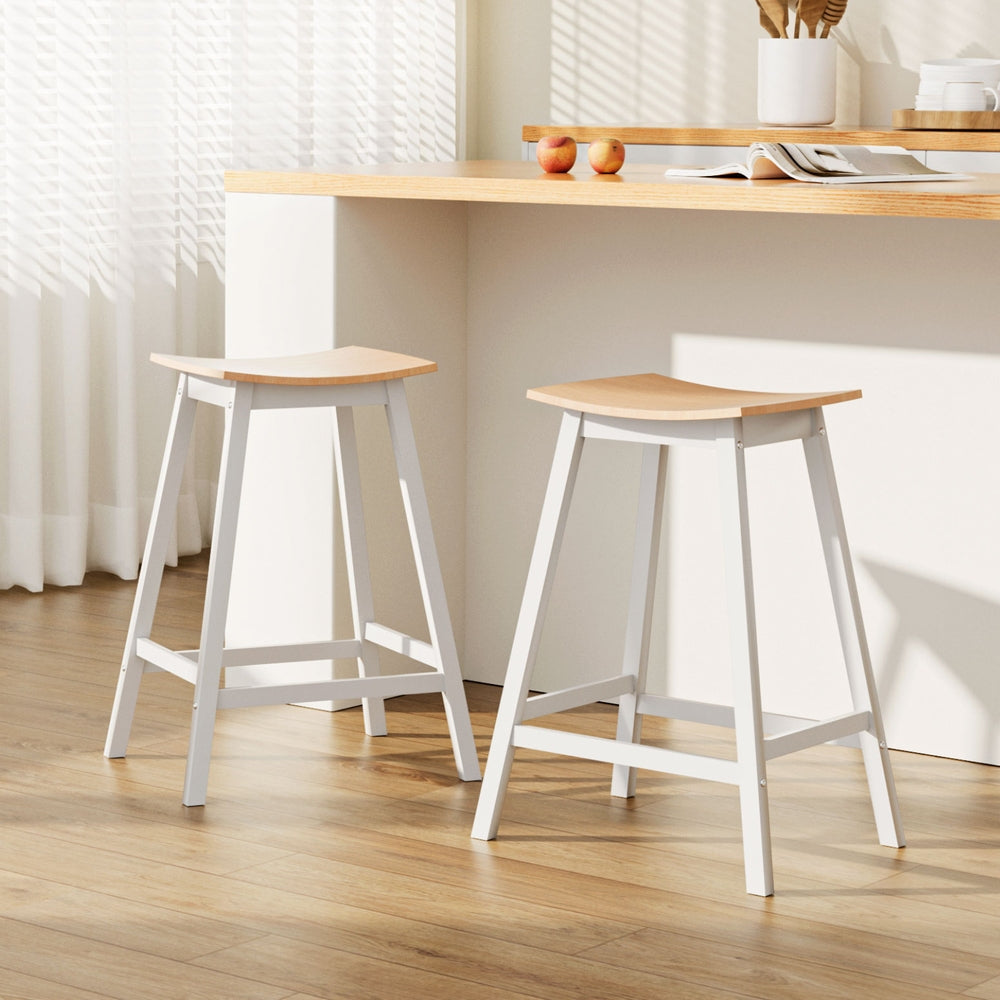 Artiss 2x Bar Stools Wooden Chairs Oak