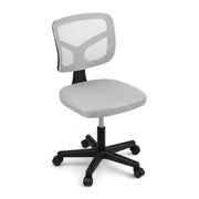 Artiss Armless Office Chair with Wheels, Ergonomic 360° Swivel Home Office Desk Chair, Height Adjustable Computer Task Chair with Fabric Back and Seat for Small Space, Grey