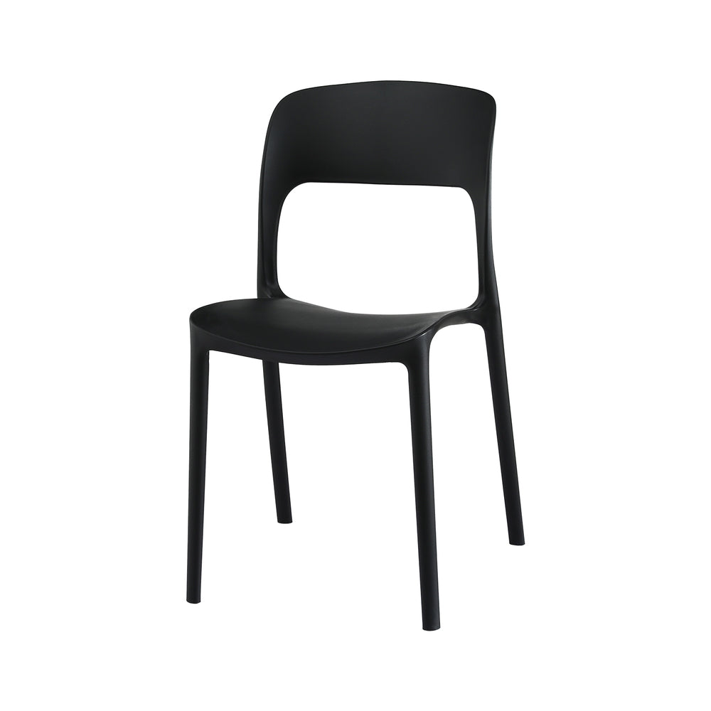 Gardeon 4PC Outdoor Dining Chairs Stackable PP Patio Chair Garden Furniture Black
