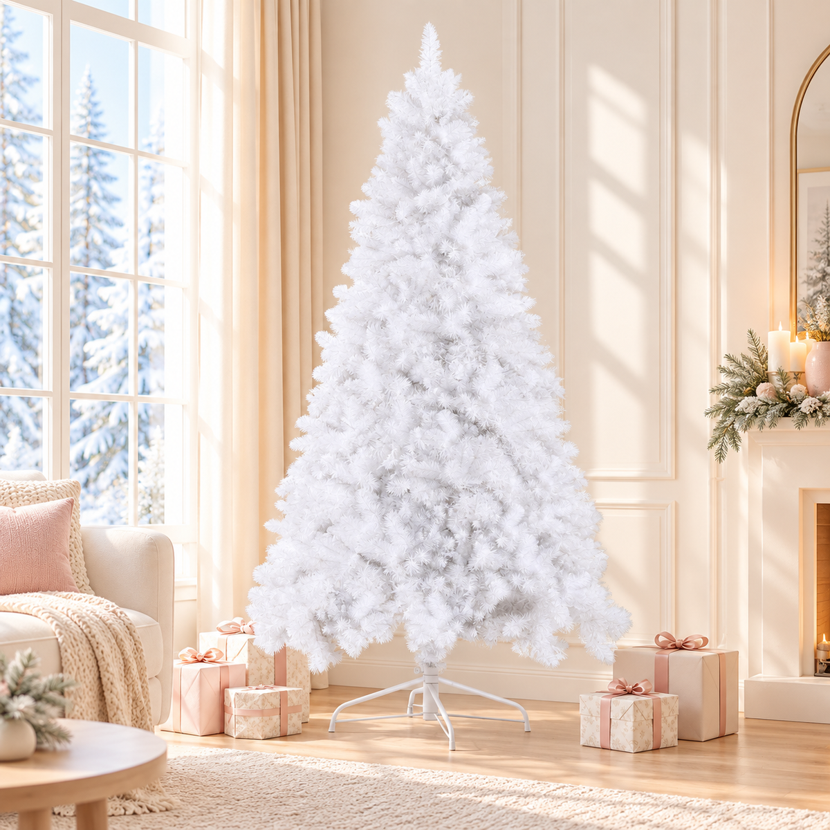 Jingle Jollys Christmas Tree 2.1m 500 LED Xmas Tree Decorations White 1260 Tips