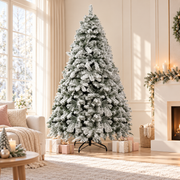 Jingle Jollys Christmas Tree 2.4m Snow Flocked Xmas Tree Decorations 1165 Tips