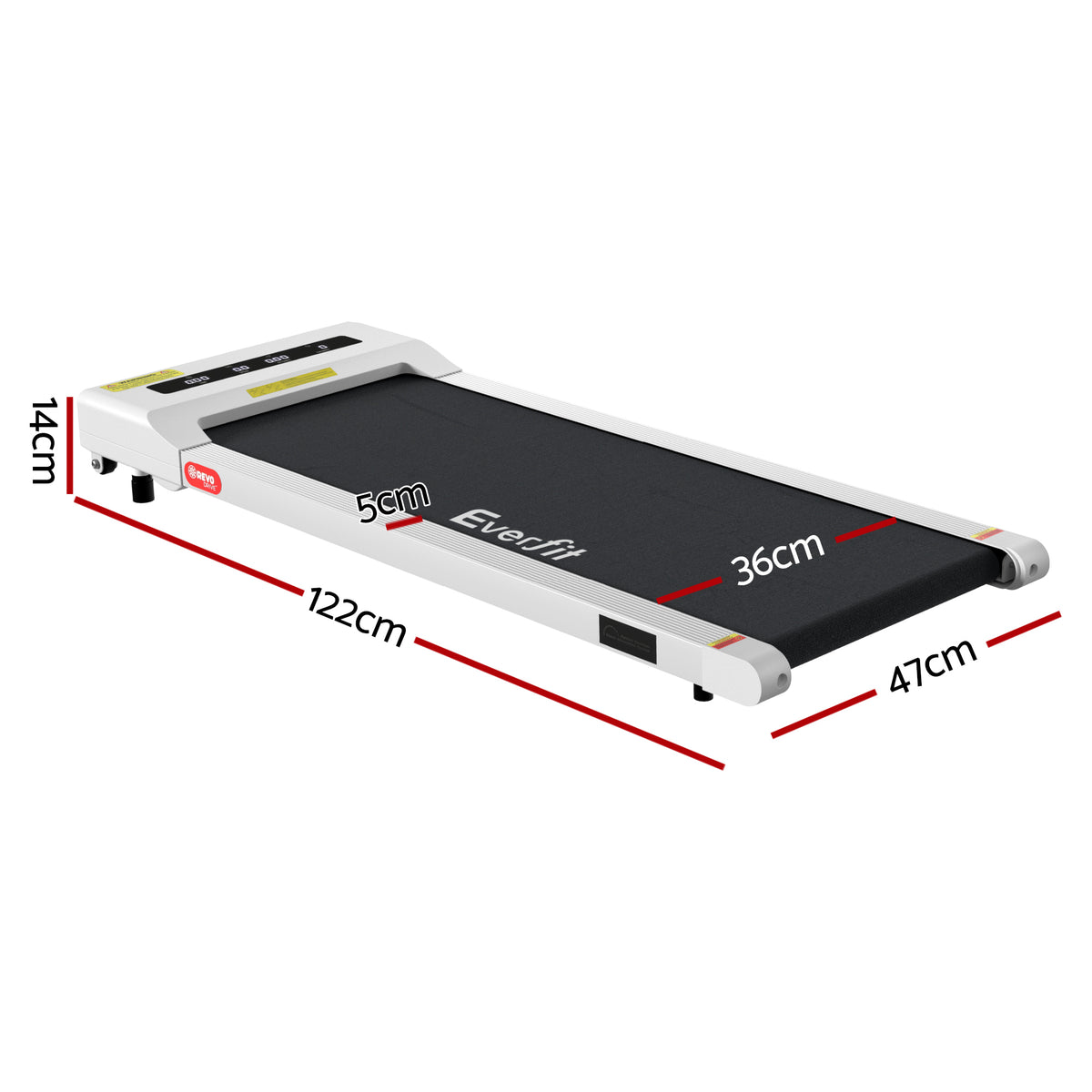 Everfit Treadmill Electric Walking Pad Under Desk Home Gym Fitness 360mm White
