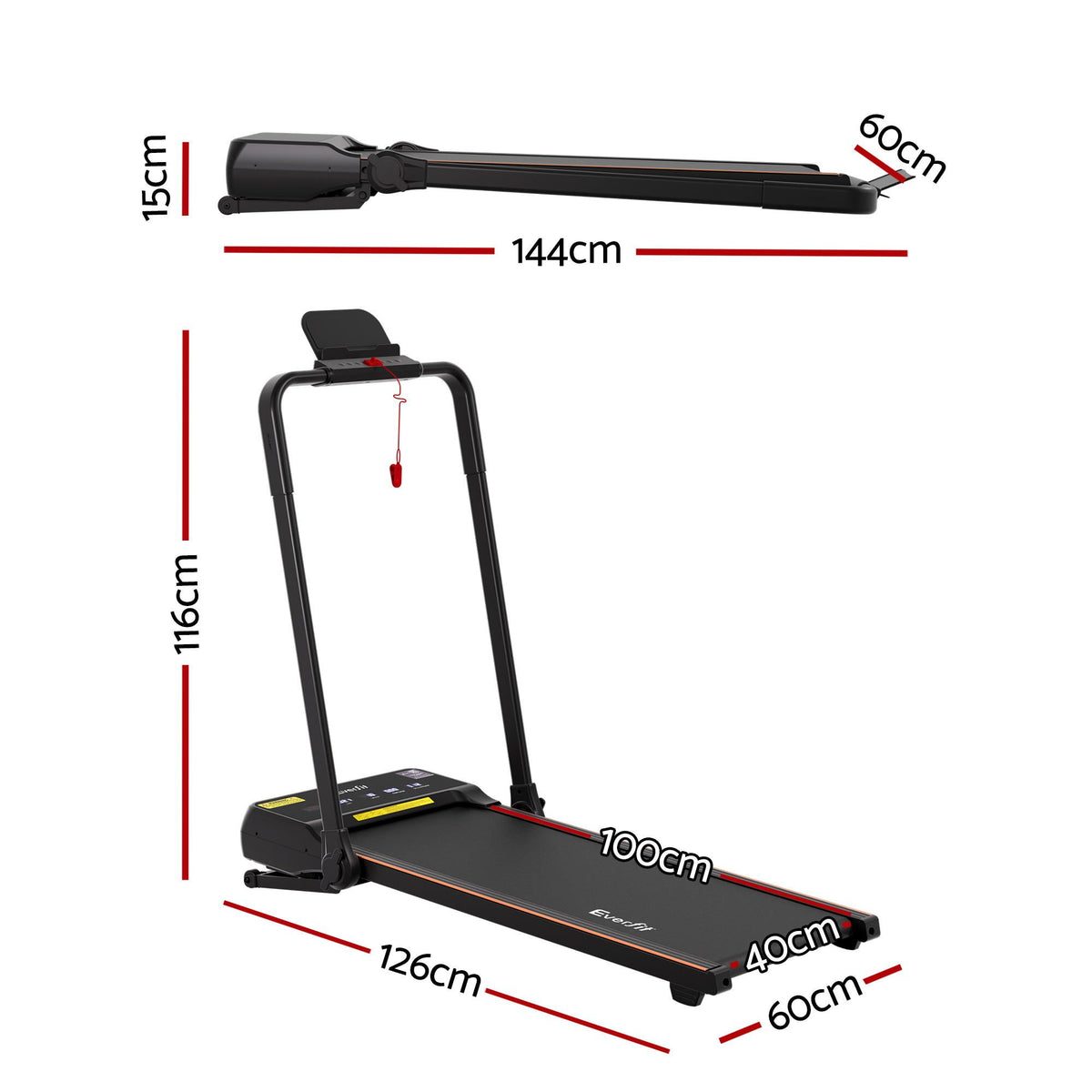 Everfit 3 in 1 Walking Pad Treadmill 20% Auto Incline Under Desk Foldable Treadmills for Home With 40cm Wide Belt