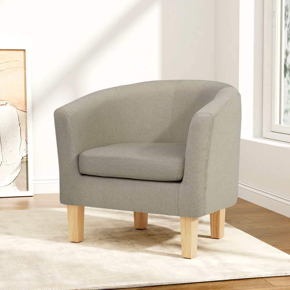 Artiss Armchair Tub Chair Beige Abby