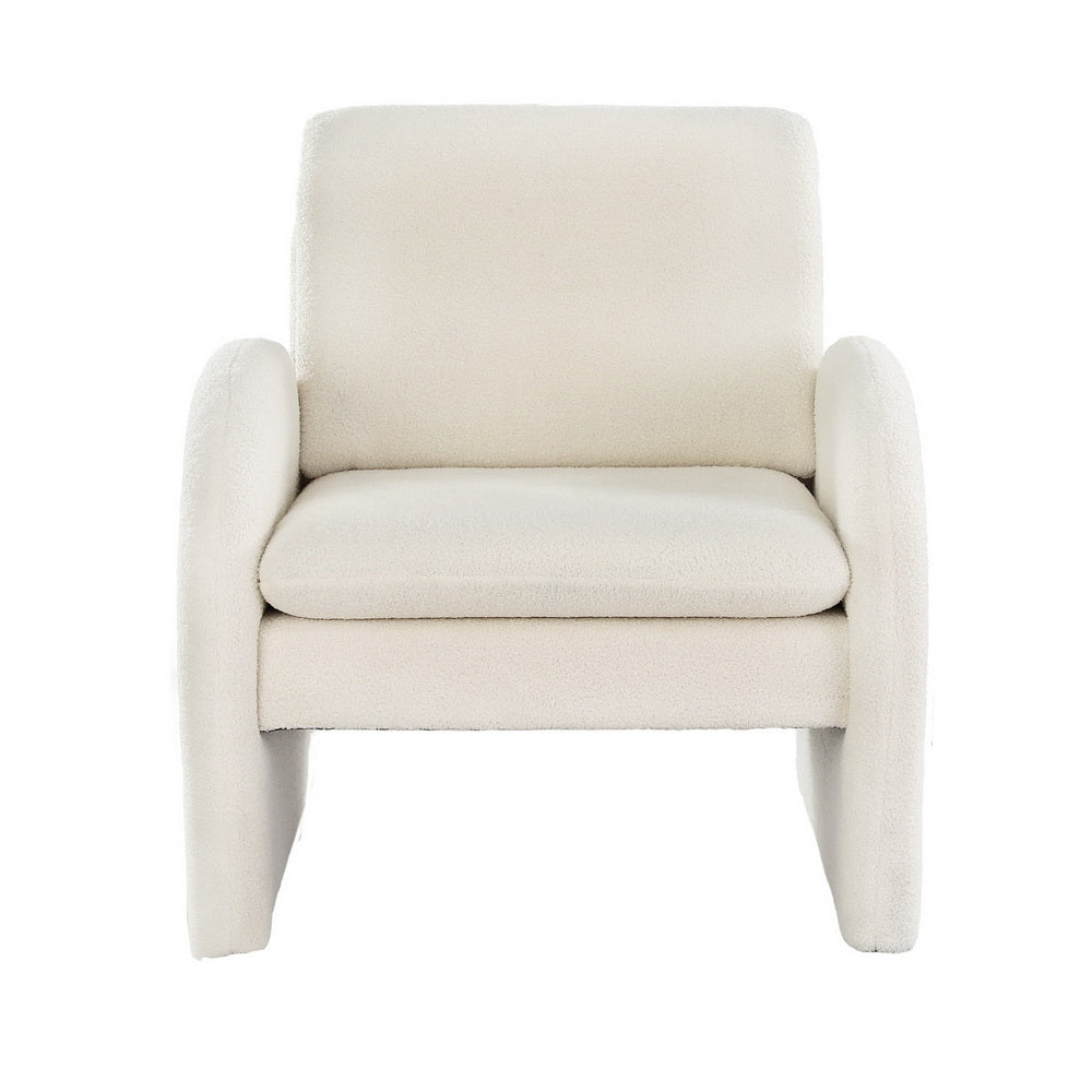 Artiss Armchair Accent Chair Lounge Tub Sofa Couch Curved Arm Seat Boucle White