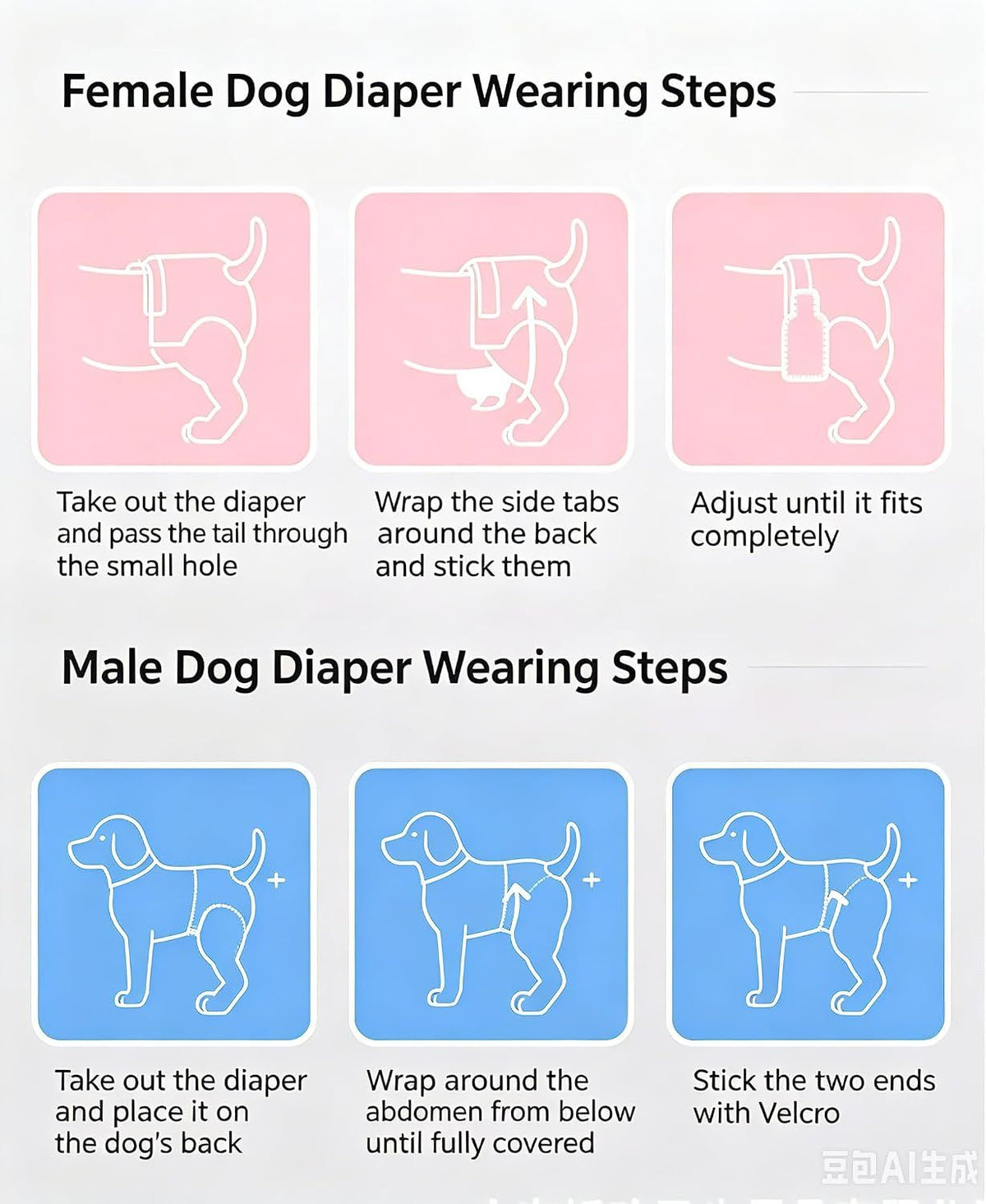 Pet Diapers for Female Dogs, 10-Pack Disposable, Super Absorbent & Leak-Proof, Breathable, Cute Patterns, Long-Lasting Dryness for Indoor Use – Also for Goats, XL (Pink)
