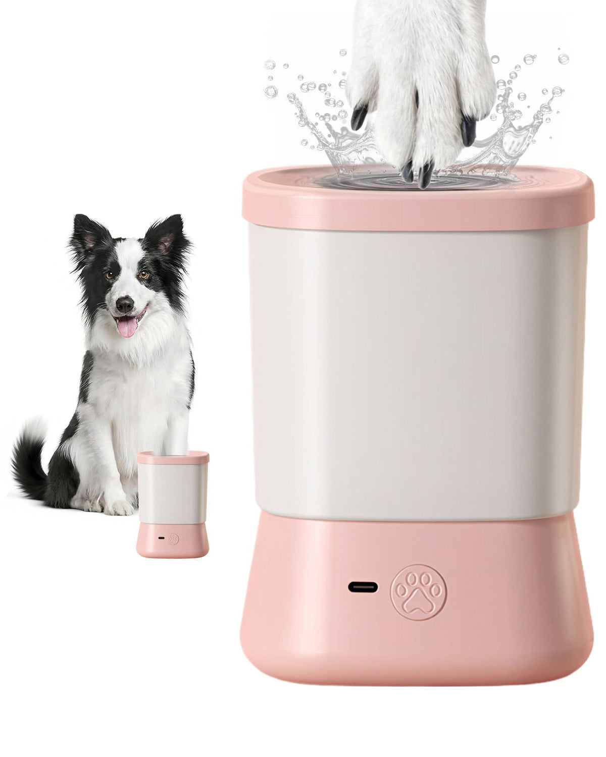 Electric Dog Paw Cleaner for Dogs，2 Speeds Automatic Dog Foot Paw Washer for Medium Large Cat Dog Pet(gray)