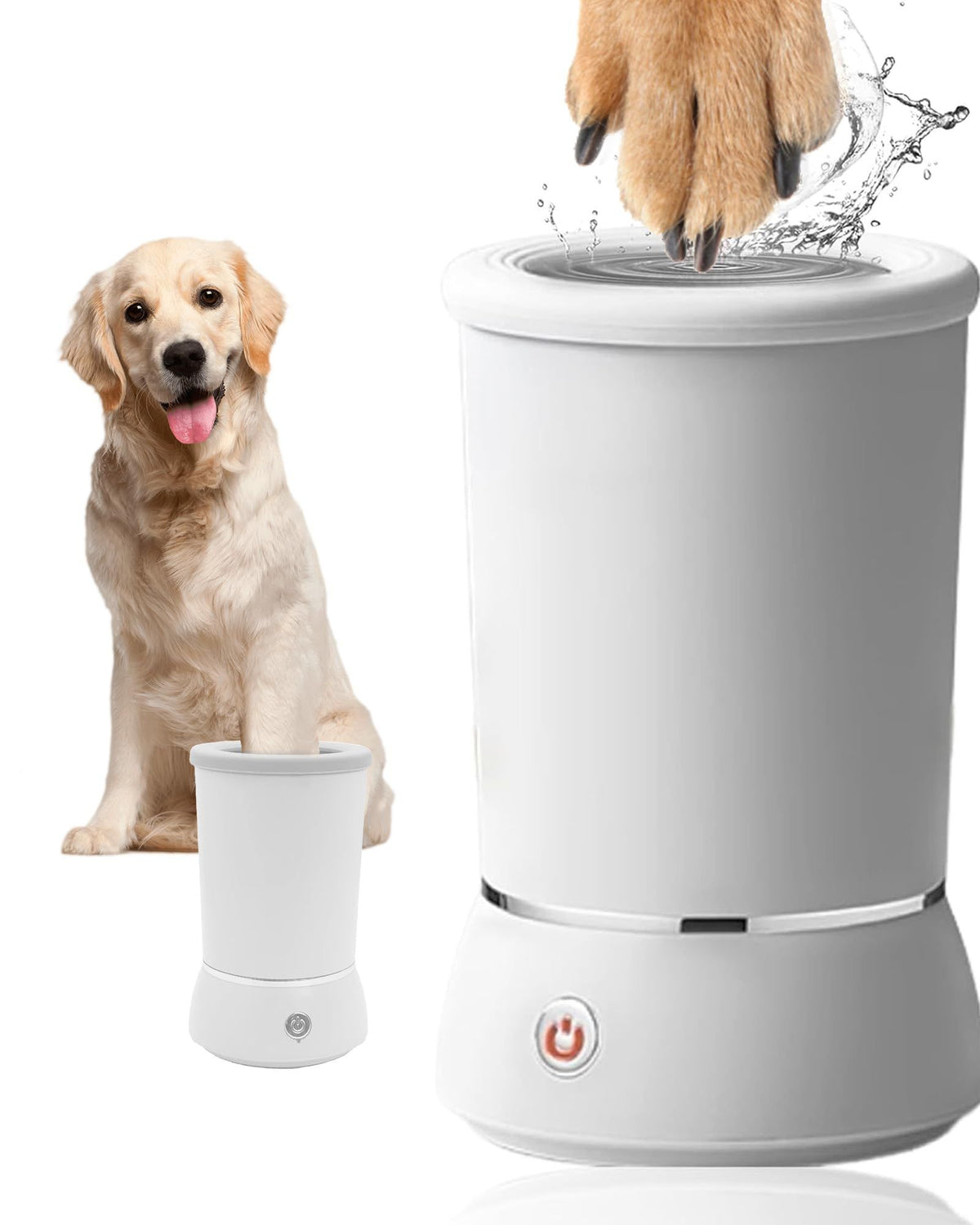 Automatic Dog Paw Cleaner for Dogs，2 Speeds Electric Paw Feet Cleaner for Small Medium Dogs Cats Pet(White)