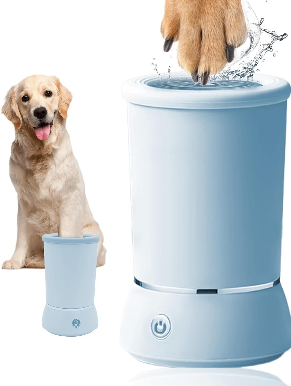 Automatic Dog Paw Cleaner for Dogs，2 Speeds Electric Paw Feet Cleaner for Small Medium Dogs Cats Pet(White)