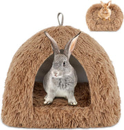 Cat Basket - Rabbit House - Cat House - Plush - Warmth - 40x40x37 CM - Rodent - Cat Bed - Kitten Basket - Animal House - Cat Cushion - Cat Den - Cat Houses - Cat Cave - Brown - Comfortable & Soft - For Rabbits, Cat, Guinea Pigs, Hamsters, Puppies