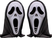 2-Piece Plastic Horror Killer Mask - Screaming Mask - Horror - Full Head Mask - Ghost Face Creates a Suspenseful Atmosphere - Suitable for Carnival and Halloween - One Size Fits All