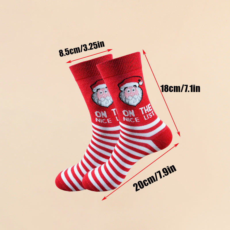 Christmas Socks - Ugly Christmas Socks - Funny Socks - Santa Claus - Reindeer - Snowman - Snowflake - Printed Socks - Christmas Gift - Women's Socks - Men's Socks - Cotton - Winter Socks - Christmas Clothing - Multicolor - 6 Pairs
