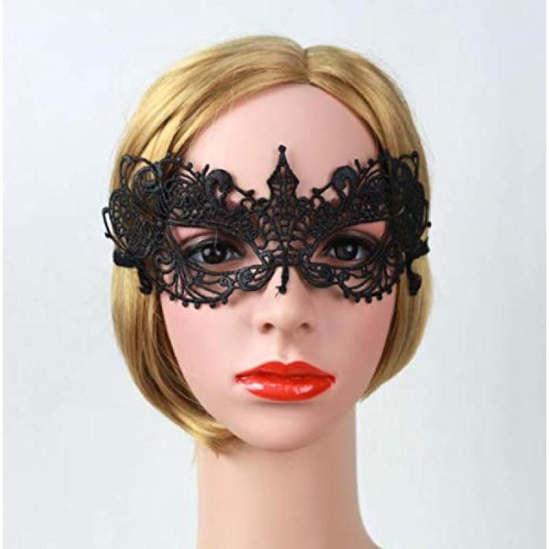 Party Lace Mask Halloween Half Face Styling and Sexy Costume Party Mask (Black) Halloween Carnival Party Mask