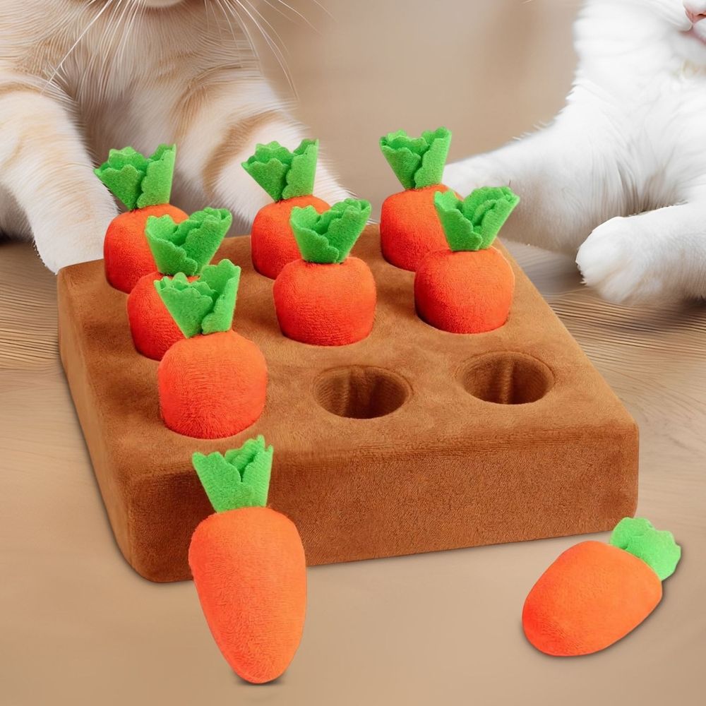 Dog Sniff Carpet Puzzle youth for Mental Stimulation Interactive Activity Mat with 9 Carrots Promotes Foraging Behavior and Reduces Stress
