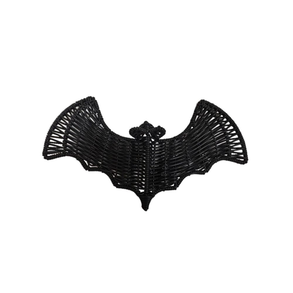 Halloween Woven Bats Wall Decor Black Bamboo Rattan Art Spooky Indoor Outdoor Hanging Display