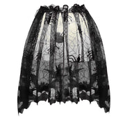 Halloween Lamp Shade, Black Lace Lamp Cover with Ribbon, Halloween Spider and Bat Print Lampshade for Halloween Decorative Lamp Festive Party Decor, 23.6" x 7.9