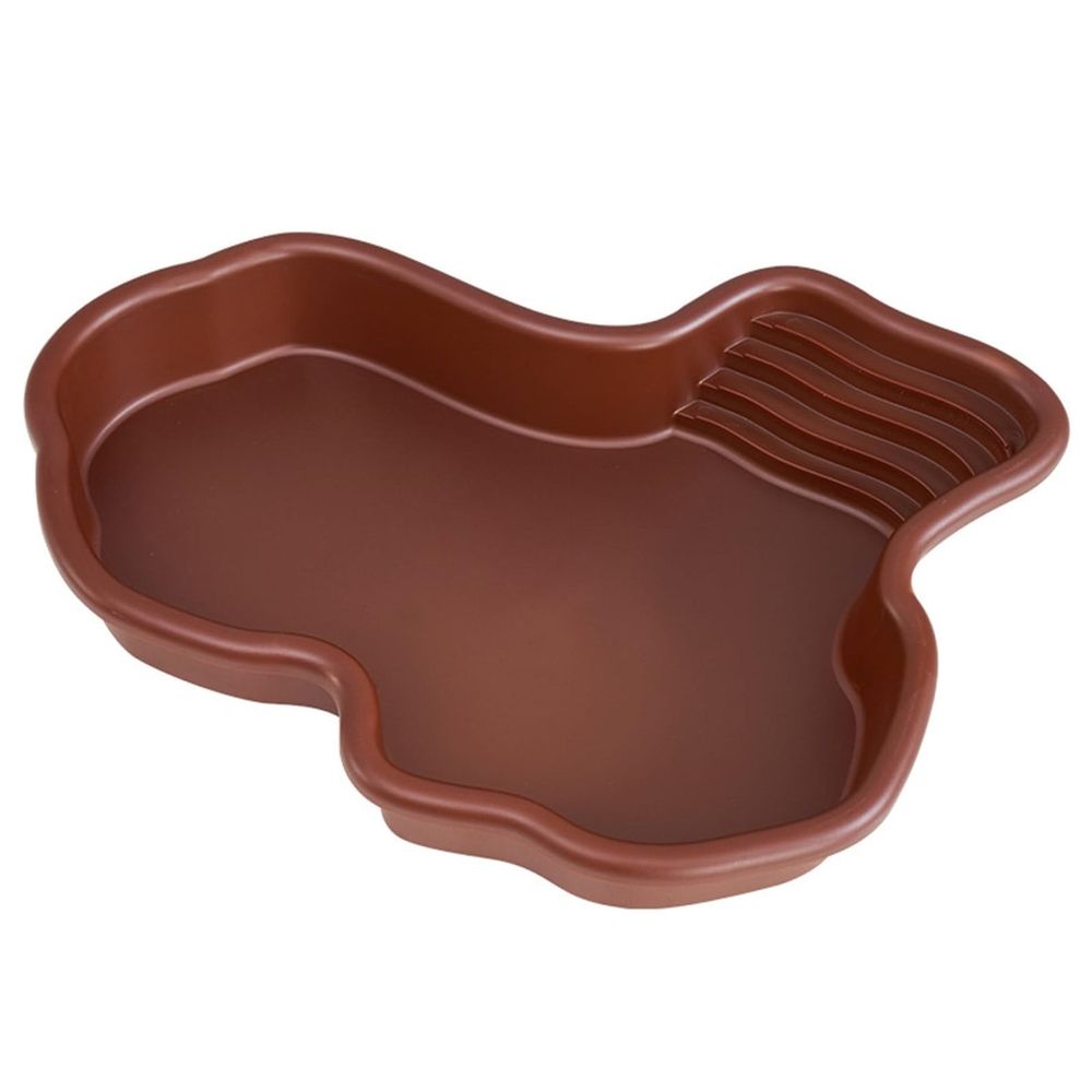 Reptile Water Tortoise Habitat with Non-Slip Ramp Shallow Reptile Pool Geometric Turtle Tub 12.2X9.8X2In Reptile Water