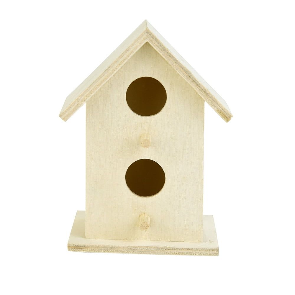 Small Bird House for Outside, Outdoor Wooden Birdhouse with Transparent Acrylic Window, Bird Nest Box with Pole for Garden Patio, Hanging Birdhouse for Sparrow Hummingbird Finch 11x7.5cm