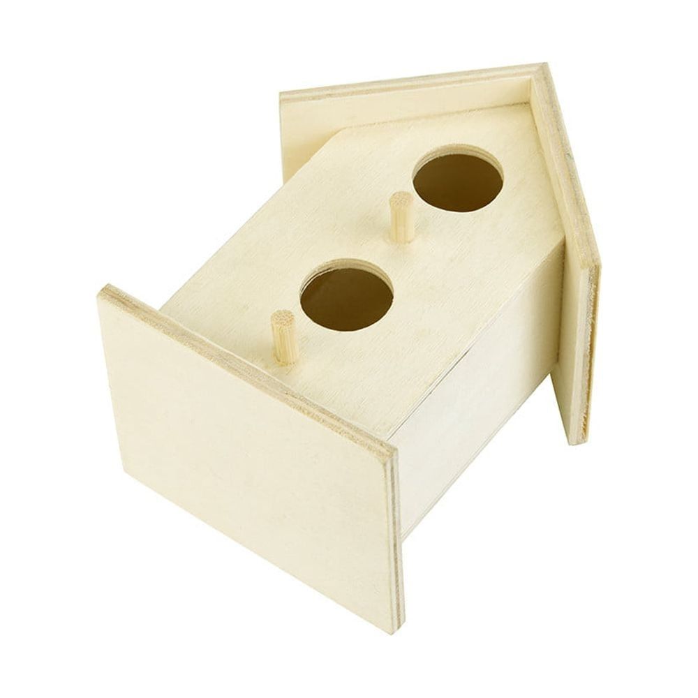Small Bird House for Outside, Outdoor Wooden Birdhouse with Transparent Acrylic Window, Bird Nest Box with Pole for Garden Patio, Hanging Birdhouse for Sparrow Hummingbird Finch 11x7.5cm