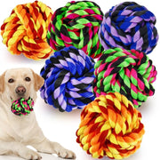 Large Dog Chew Toys for Aggressive Chewers,6 Pack Almost Indestructible Dog Balls for Large Dogs,Heavy Duty Dental Cotton Dog Rope Toy for Medium Dogs,Puppy Teething Chew Toys