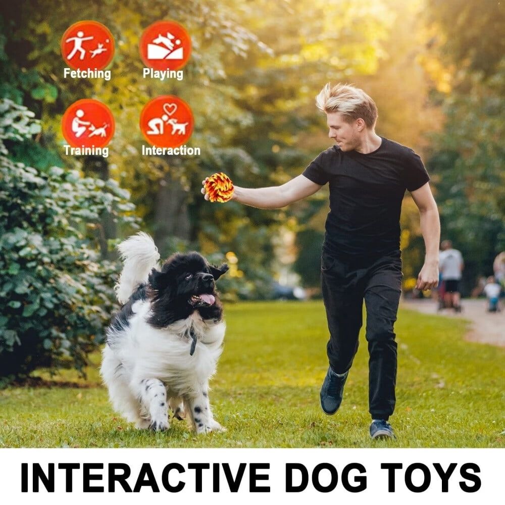 Large Dog Chew Toys for Aggressive Chewers,6 Pack Almost Indestructible Dog Balls for Large Dogs,Heavy Duty Dental Cotton Dog Rope Toy for Medium Dogs,Puppy Teething Chew Toys