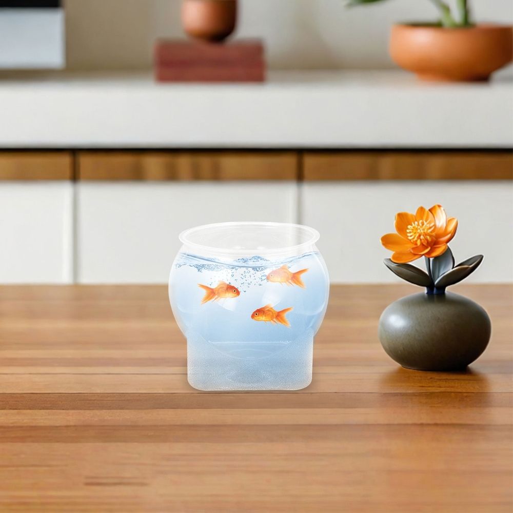 Transparent Tabletop Fish Bowl - Spacious Design for Home Decor