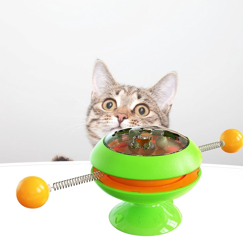 Interactive Green Cat Toy with Rotatable to Encourage Active Play and Keep Cats Engaged