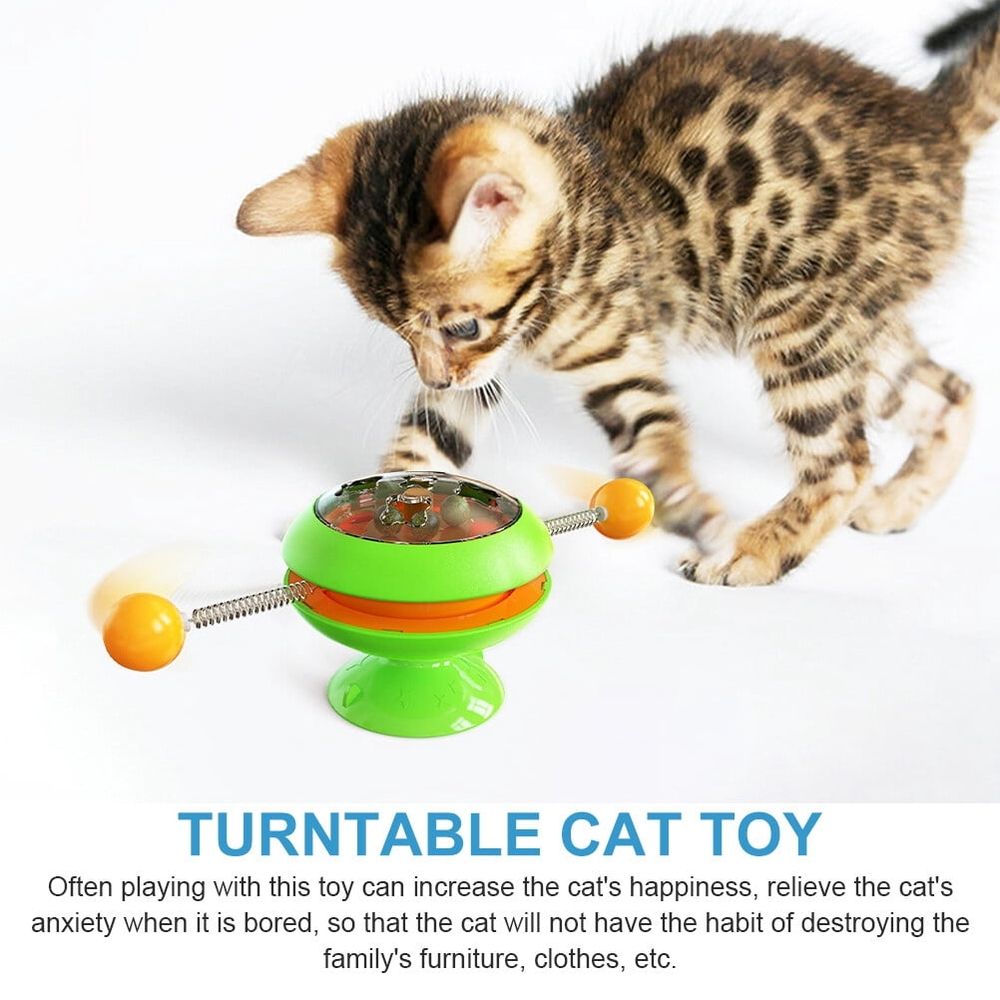 Interactive Green Cat Toy with Rotatable to Encourage Active Play and Keep Cats Engaged