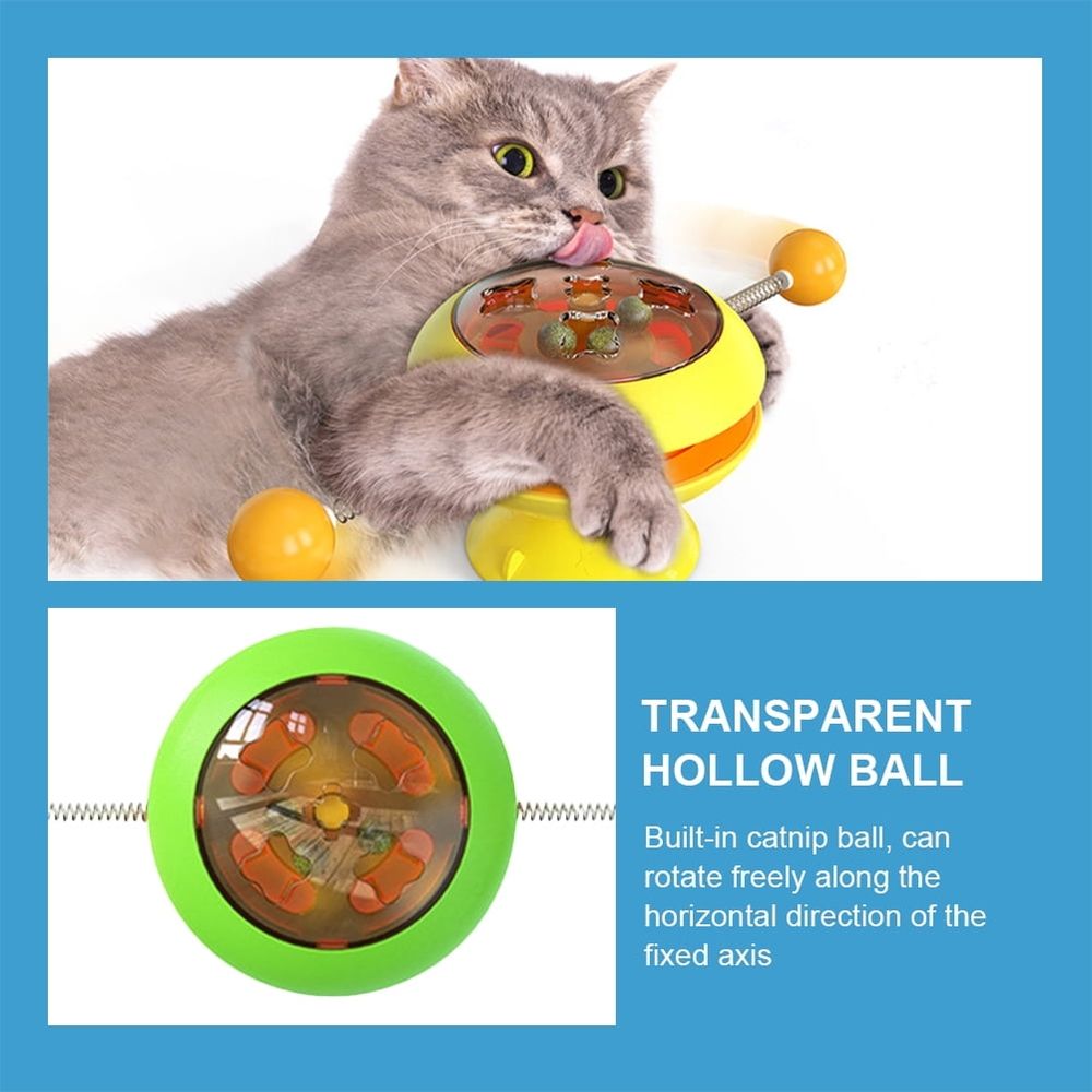 Interactive Green Cat Toy with Rotatable to Encourage Active Play and Keep Cats Engaged