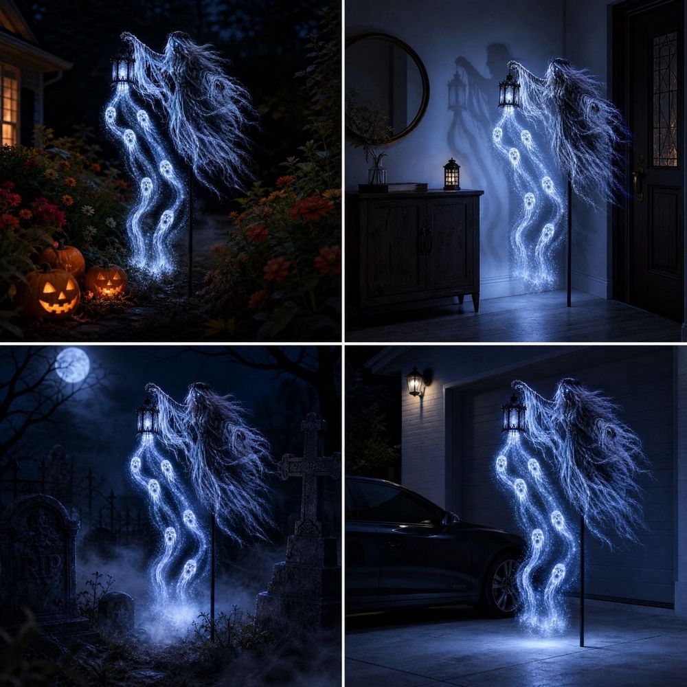 Halloween Solar Lights Outdoor Waterproof, Skeleton Solar Halloween Decorations, Solar Lights Outdoor Pathway for Garden Yard