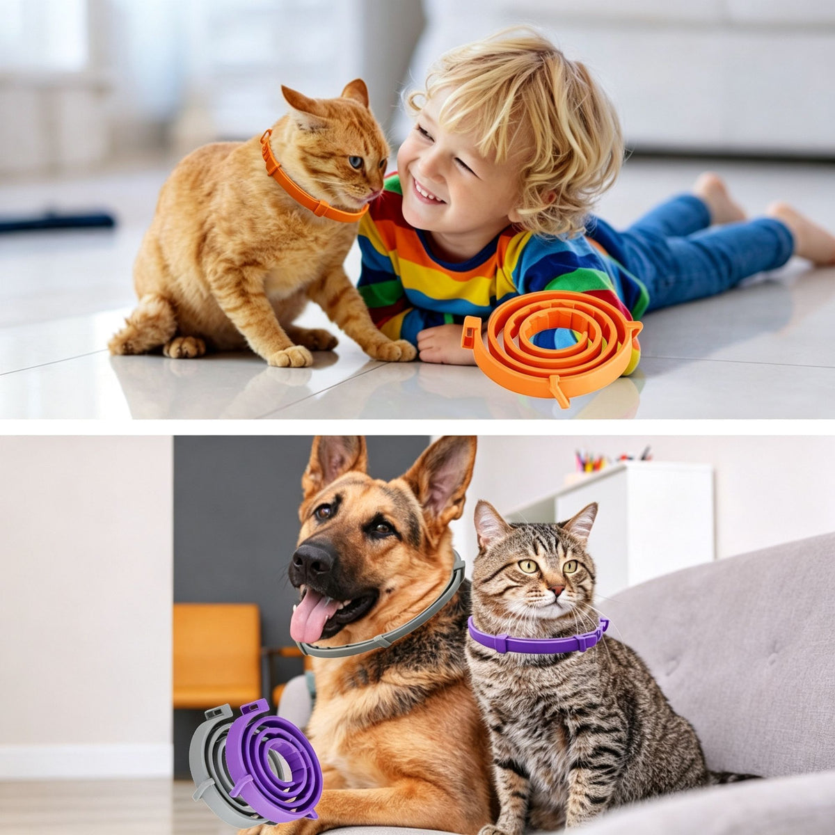 4 Pack Black Cat Calming Collar 38cm | Halloween Calming Gift | Stress Reaction Relief Soothing Collar