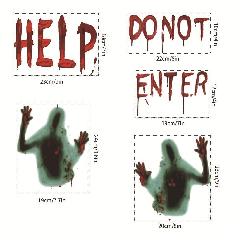 2Sets W05 Halloween Static Window Stickers (9 Sheets Per Set)