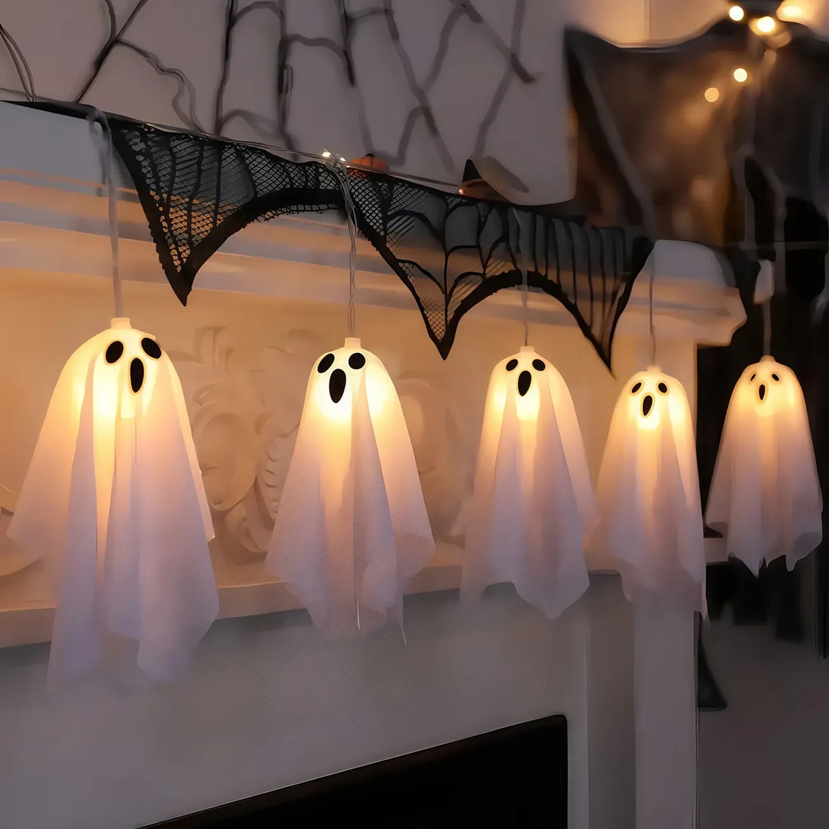 10-Pack Ghost Ice Stick Lights, 8 Lighting Modes, Battery Box Powered (Batteries Not Included), Must-Have for Haunted House, Yard & Party Decor.