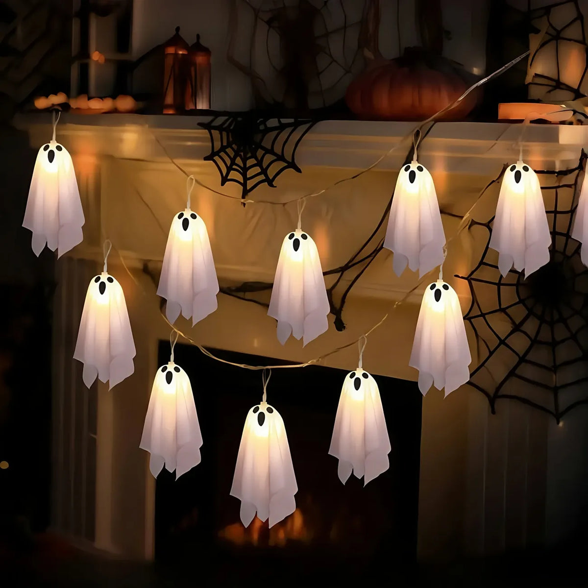 10-Pack Ghost Ice Stick Lights, 8 Lighting Modes, Battery Box Powered (Batteries Not Included), Must-Have for Haunted House, Yard & Party Decor.