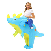 Ride On Triceratops Cartoon Costumes Air Model Inflatable Costume Funny Dress Up Props Halloween Party Clothes Adult One Size