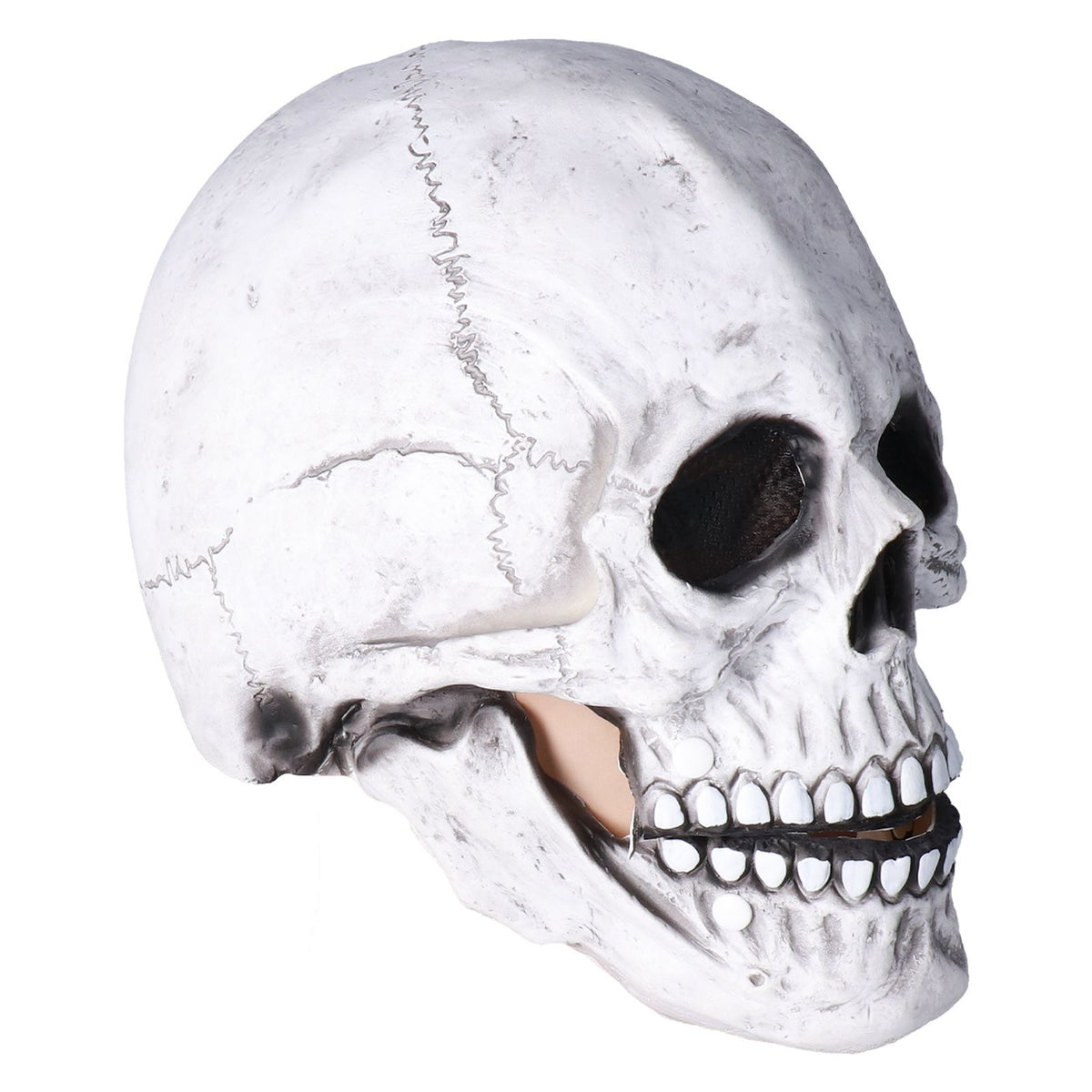 Halloween Skull Helmet Full Head Skull Mask Latex Cosplay Costume Horror Skull Mask for Festival PartyLight Grey